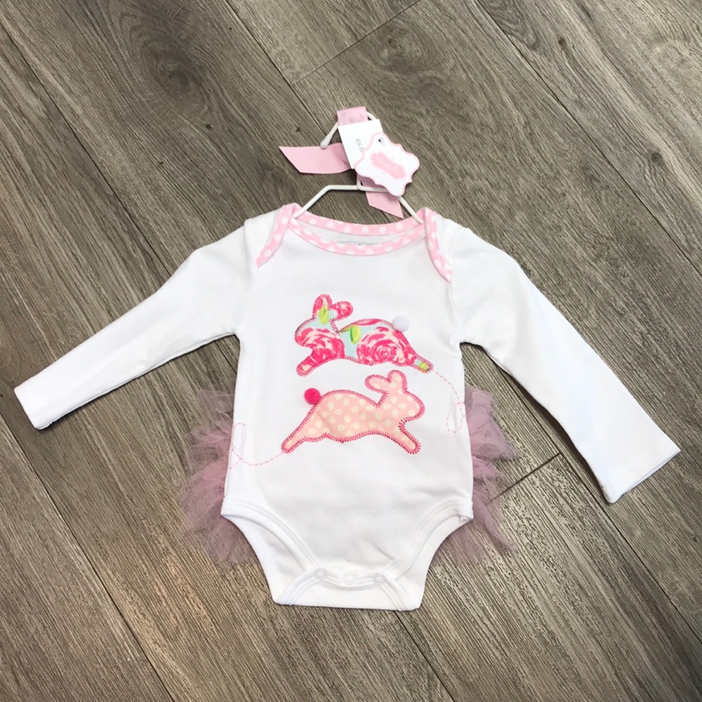 NWT Mud Pie Bunny Tutu Crawler 0-6M